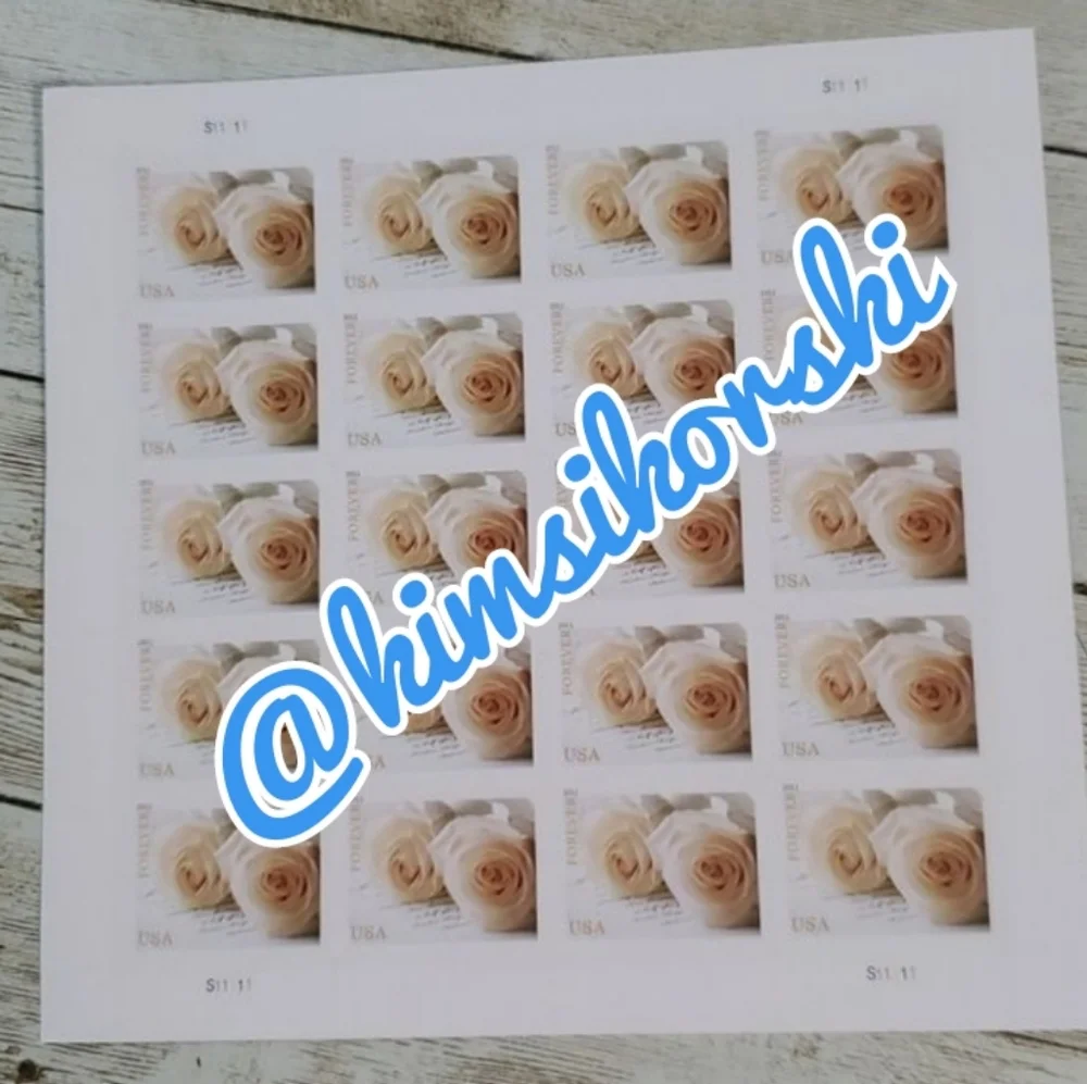100 White Wedding Roses 2011 Forever Stamps Invitations USPS Save The Date